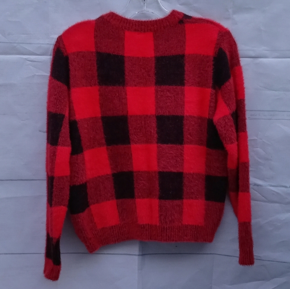 Francesca's Shay Buffalo Plaid Sweater Sz S - Picture 2 of 8